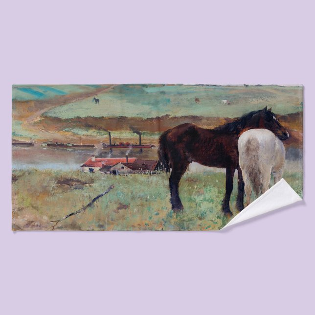 Cheval dans une prairie, Edgar Degas (Serviette de bain)