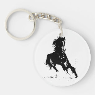 Cheval d'art pop noir et blanc