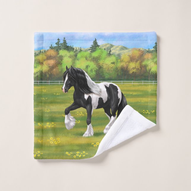 Cheval d'attelage de la bandelette tzigane noire d (Gant de toilette)