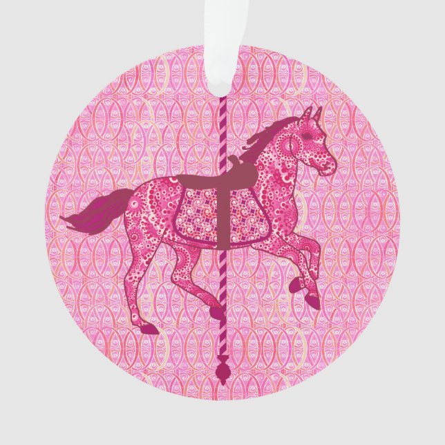 Cheval de carrousel - Fuchsia rose (devant)