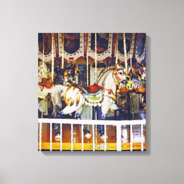 Cheval de carrousel sur toile (Recto)