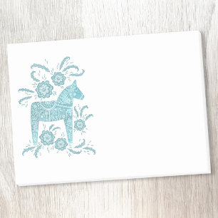 Cheval de Dala scandinave Notes post-it Turquoises
