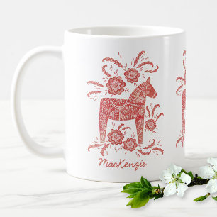 Cheval de Dala suédois Rouge café Mug personnalisé