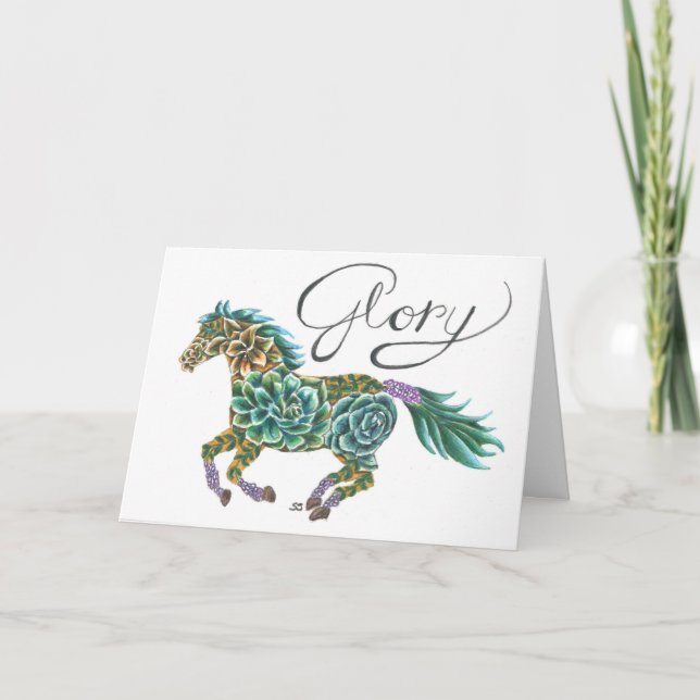 Cheval de gloire de carte pliée par Sherry Jarvis (Devant)