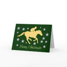 Cheval de Joyeux Noël et carte de voeux d'étoiles