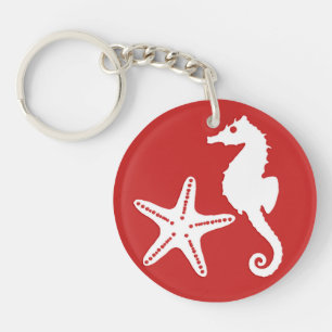 Cheval de mer et poisson d'eau - corail noir rouge