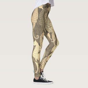 Cheval de mer sur Sepia - Leggings