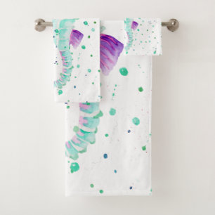 Cheval de mer turquoise et violet