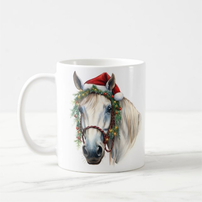Cheval de Noël tasse de café de Noël (Gauche)