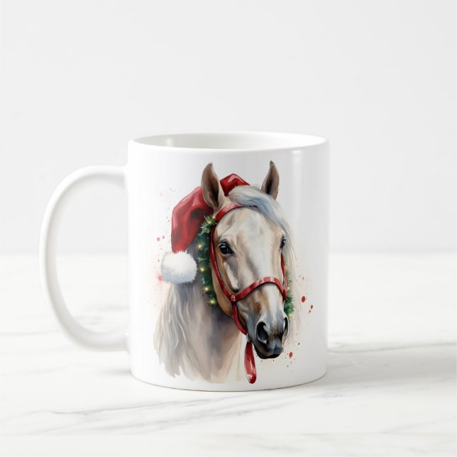 Cheval de Noël tasse de café de Noël (Gauche)