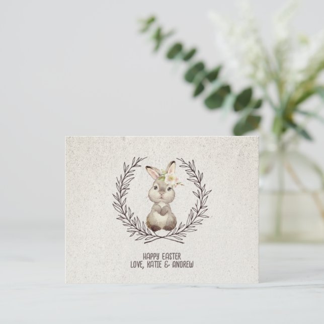 Cheval de printemps avec cette carte lapin de Pâqu (Debout devant)