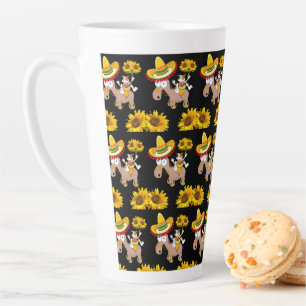 Cheval de tournesol Mug latte florale