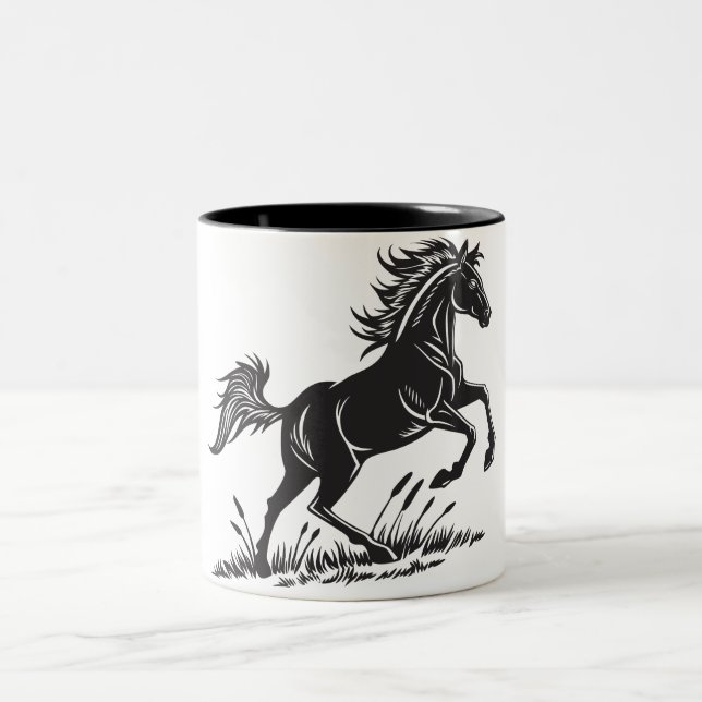 Cheval d'élevage dynamique Mug à deux tons (Centre)