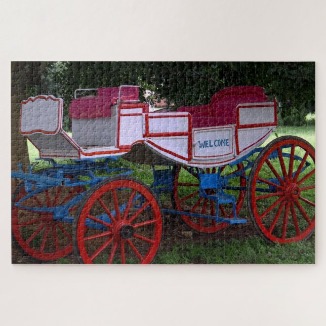 Cheval Dessiné Transport Inde. Jigsaw Puzzle (Horizontal)