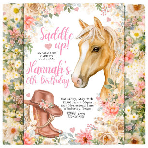 Cheval ÉDITABLE Invitation d'anniversaire, Invitat