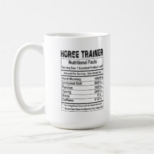 Cheval Entraîneur Faits nutritionnels 11oz Mug