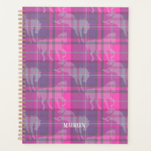 Cheval équestre rose pâle sur mesure tartan