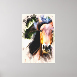 *~* Cheval Equine AR22 Mane noir toile murale Impr