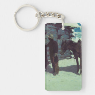 Cheval et Cowboy neige hivernale