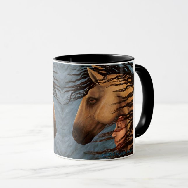 Cheval et femme Mug (Devant droit)
