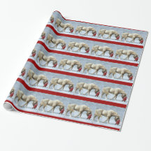 Cheval et Fille Noël d'hiver Papier cadeau de Noël