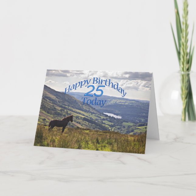 Cheval et paysage 25e anniversaire carte (Devant)