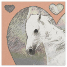 Cheval et tissu de coeur