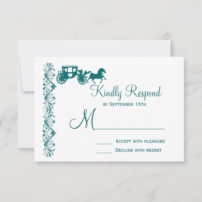 Cheval et transport Turquoise Blue Wedding Cartes  (Devant)