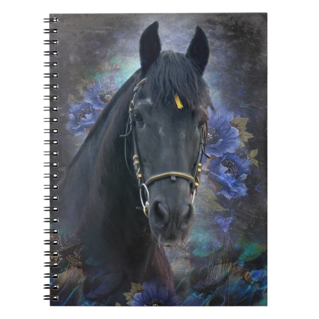 Cheval friésien de beauté noire - Carnet (Devant)
