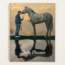 Cheval Gris Et Groom OTTB Planificateur Quotidien