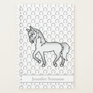 Cheval Gris Trotteur Dessin Animé & Texte Personna