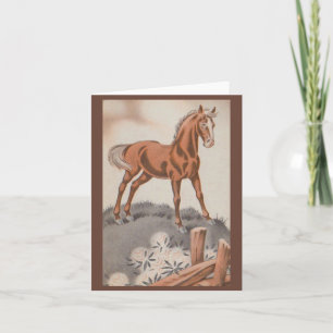 cheval heureux en brun