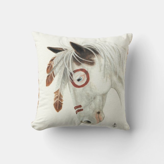 Cheval majestueux de mustang par le coussin de (Recto)