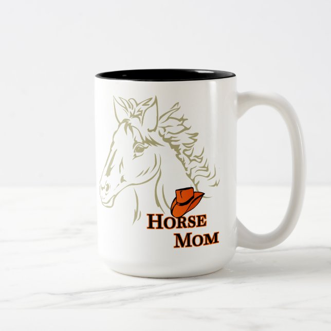Cheval Maman Avec Mug De Café Casquette (Droit)