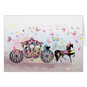 Cheval Mariage et fleurs de transport et papillons