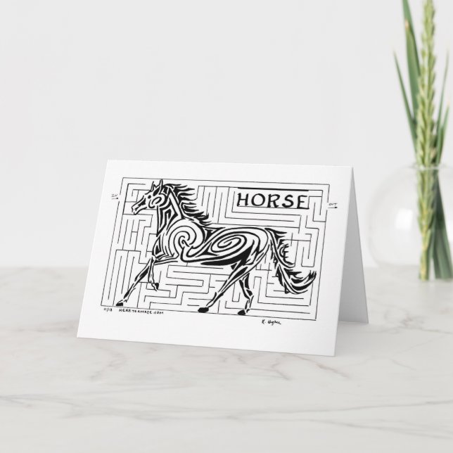 Cheval Maze dans le style art tribal Carte de voeu (Devant)