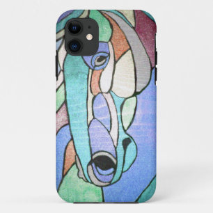 Cheval métallique en Coque iphone bleu