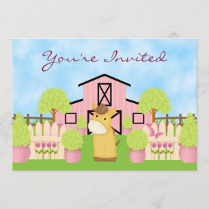 Cheval mignon, grange et jardin Invitation d'anniv