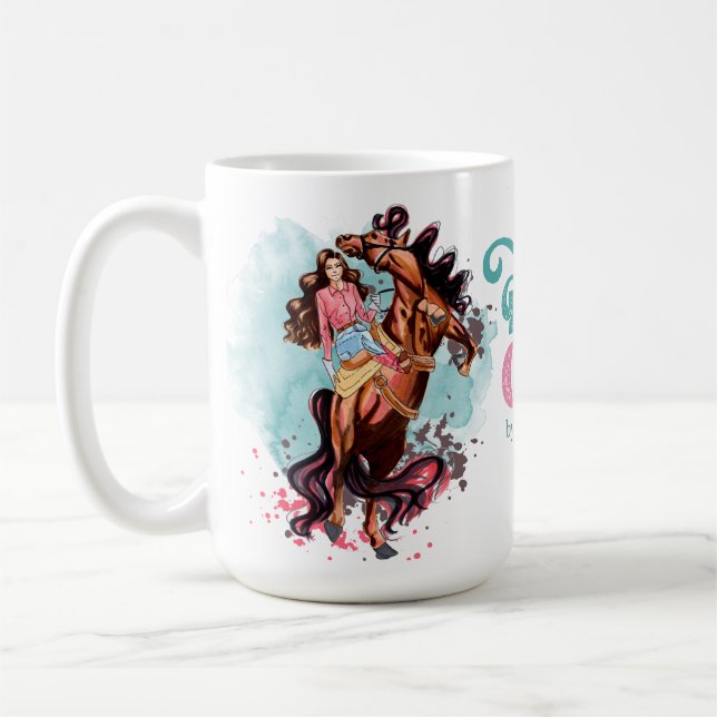 Cheval Mug Turquoise et Vintage rose (Gauche)