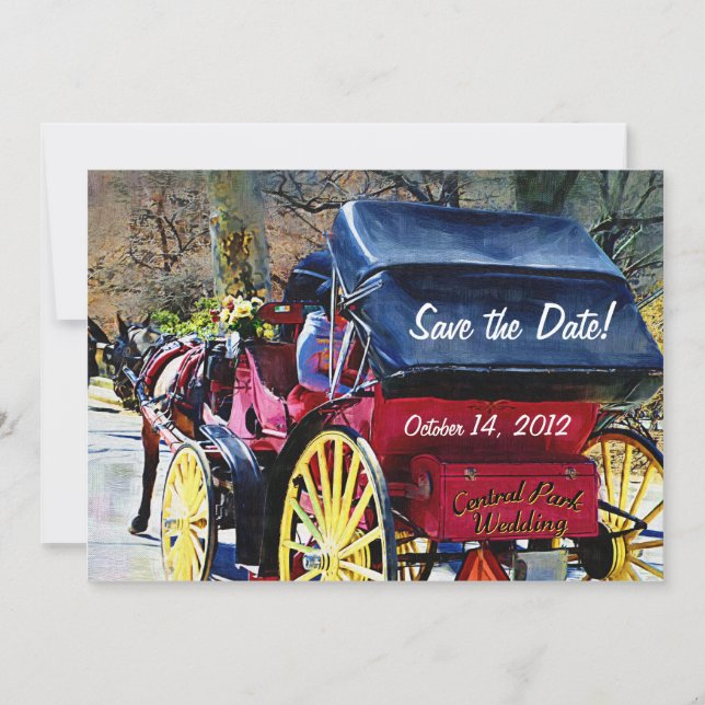Cheval n Buggy Enregistrer la carte Mariage Date (Devant)