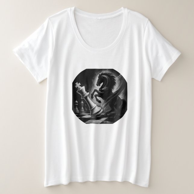 Cheval Noir Dramatique vs Roi - Oeuvre audacieuse  (Design devant)