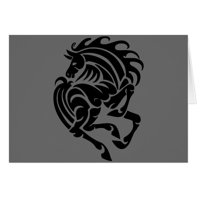 Cheval noir et blanc (Devant horizontal)