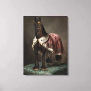 Cheval noir frison - Toile emballée