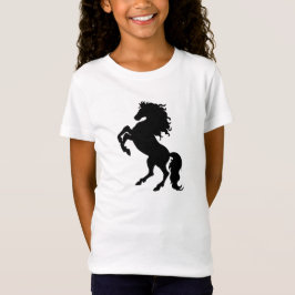 Cheval noir s'élevant - le T-shirt adapté par