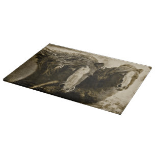 Cheval occidental en verre de planche à découper