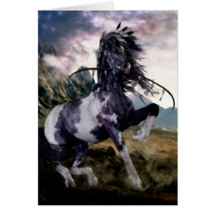 Cheval peint en bleu Apache