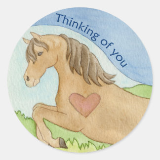 Cheval Pensez à votre autocollant