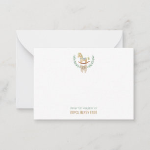 Cheval Rocking de la crèche carte à note plat bébé