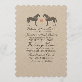 Cheval rose et gris Faire-part de mariage