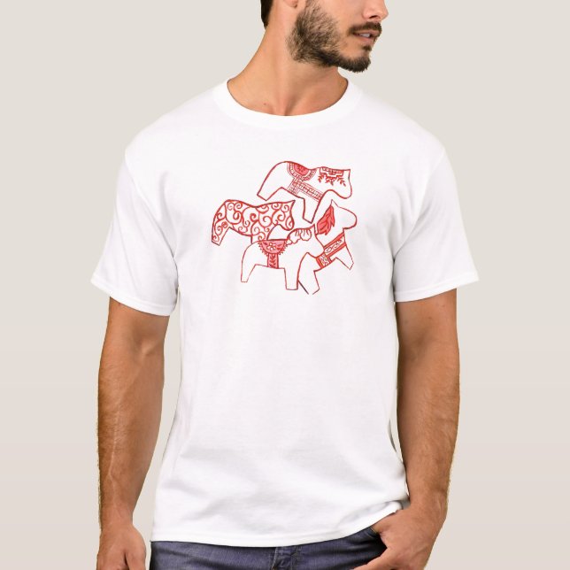 Cheval rouge et blanc T-shirt (Devant)